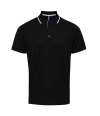 PR618 Premier Contrast Coolchecker® Piqué Polo Shirt Black / White colour image